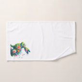 フラワーパワーバニーウサギ ハンドタオル (ハンドタオル)