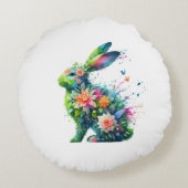 フラワーパワーバニーウサギ ラウンドクッション (裏面)