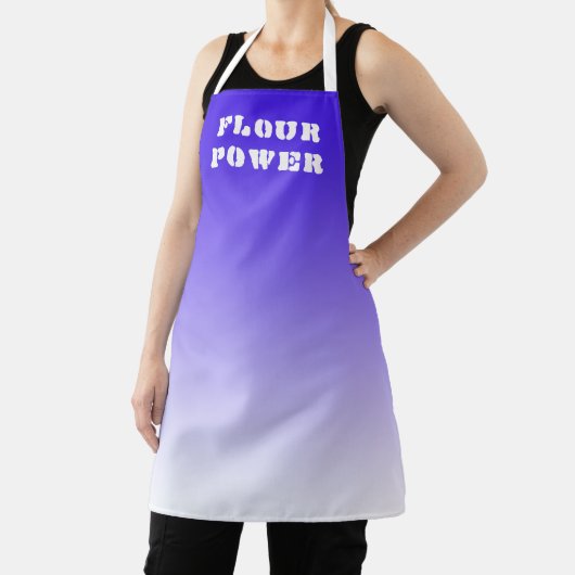 フラワーパワーパープルグラデーションベーキングエプロン エプロン (インサイチュ)