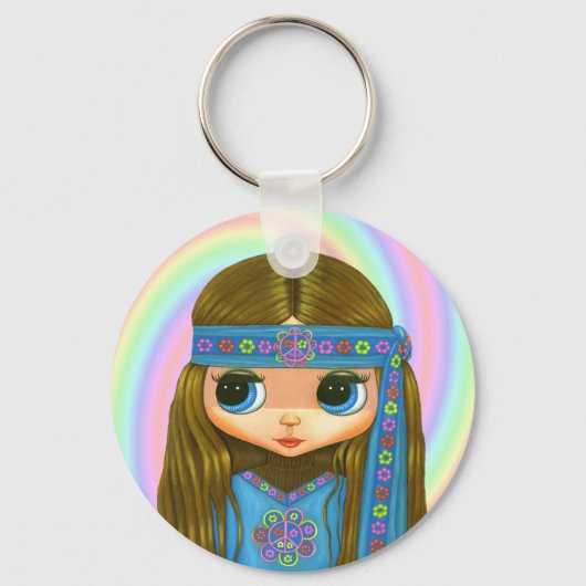 フラワーパワーヒッパイキーチェーン キーホルダー (正面)