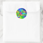 フラワーパワーヒッパイステッカー ラウンドシール (バッグ)