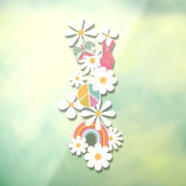 フラワーパワーヒッピーピースサインウィンドウデカール ウィンドウサイン (シート3)