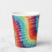 フラワーパワーヒッピー絞り染め紙プレートナプキンス 紙コップ (正面)