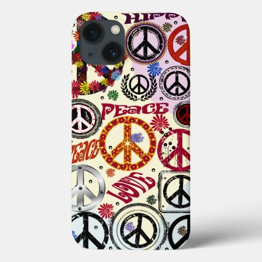 フラワーパワーピースアンドラブヒッピー Case-Mate iPhoneケース (裏面)