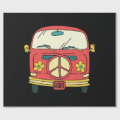 フラワーパワーピースサインヴィンテージマイクロバスバン ラッピングペーパー (フラット)