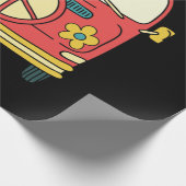 フラワーパワーピースサインヴィンテージマイクロバスバン ラッピングペーパー (角)