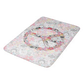 フラワーパワーピースサインII +あなたのバックガー。&アイディア バスマット (アングル)