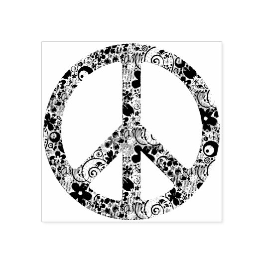 フラワーパワーピースサインII +あなたのバックガー。&アイディア ラバースタンプ (インプリント)