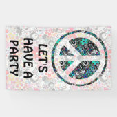 フラワーパワーピースサインII +あなたのバックガー。&アイディア 横断幕 (横)