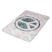 フラワーパワーピースサインIII + your backgr.&アイディア バスマット (アングル)