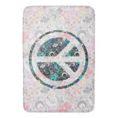 フラワーパワーピースサインIII + your backgr.&アイディア バスマット (正面縦)