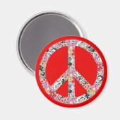 フラワーパワーピースI | fire red(ばちゃばちゃ)跳ねる マグネット (正面/裏面)