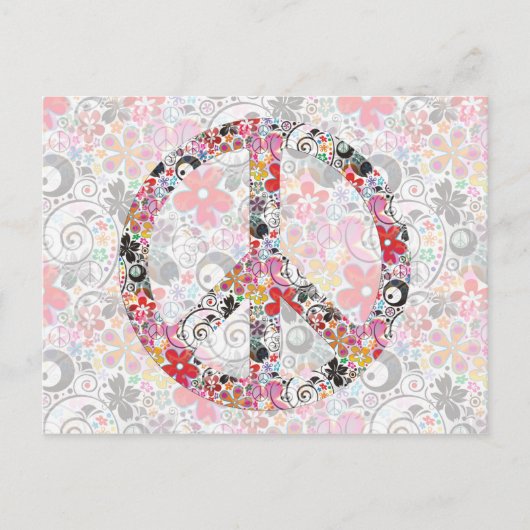 フラワーパワーピースI | FlowerPowerライト ポストカード (正面)