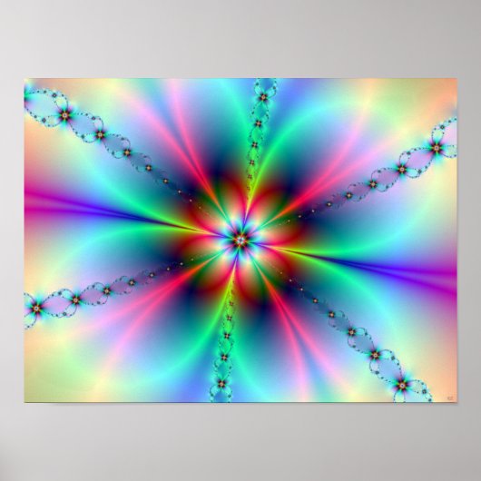 フラワーパワーフラクタル ポスター (正面)