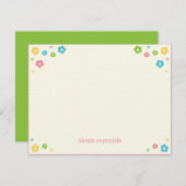 フラワーパワーフラットサンキューカード ノートカード (正面/裏面)