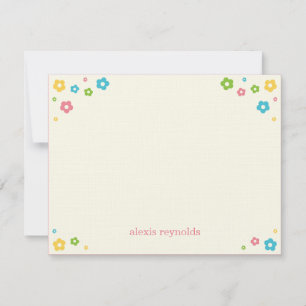 フラワーパワーフラットサンキューカード ノートカード