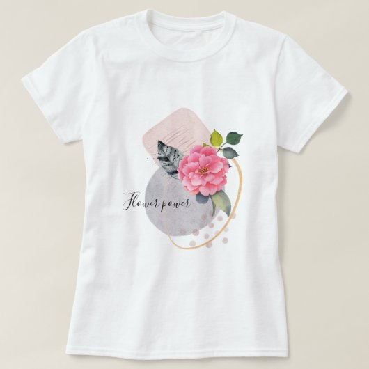 フラワーパワーフローラコラージュ Tシャツ (デザイン正面)