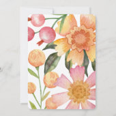 フラワーパワーブライダルウェディングシャワー招待状 招待状 (裏面)