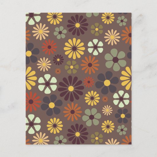 フラワーパワーレトロヒッピー花スクラップブック紙 (正面)