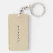 フラワーパワーレトロ女性ポートレートアクリルキーチェーン キーホルダー (裏面)