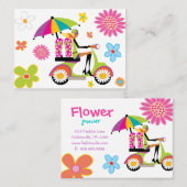 フラワーパワー名刺スクーターガールビーチサンダル 名刺 (正面/裏面)
