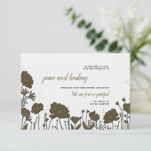 フラワーパワー悔やみや弔慰サンキューカード 招待状 (スタンド正面)