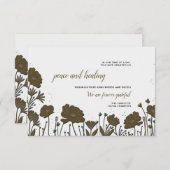 フラワーパワー悔やみや弔慰サンキューカード 招待状 (正面/裏面)