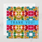 フラワーパワー抽象芸術万華鏡のように千変万化するパターンパターン サンキューカード (正面/裏面)