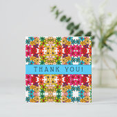 フラワーパワー抽象芸術万華鏡のように千変万化するパターンパターン サンキューカード (スタンド正面)