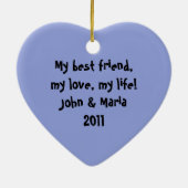 フラワーパワー最高のフレンズフォトキープサケ セラミックオーナメント (裏面)