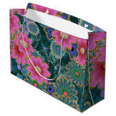 フラワーパワー爆発おもしろいユニク ラージペーパーバッグ (裏面アングル)