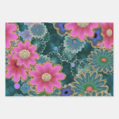 フラワーパワー爆発おもしろいユニーク ラッピングペーパーシート (正面3)