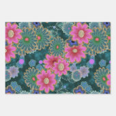 フラワーパワー爆発おもしろいユニーク ラッピングペーパーシート (正面)