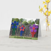 フラワーパワー誕生日の願い カード (黄色い花)