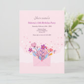 フラワーパワー誕生日パーティーの招待 案内状 (スタンド正面)