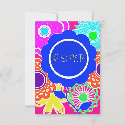 フラワーパワー返信カード 招待状 (正面)