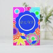 フラワーパワー返信カード 招待状 (スタンド正面)