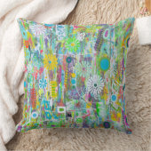 フラワーパワー20 x 20綿装飾用クッション クッション (ブランケット)