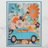 フラワーパワー60のテーマデカップスクラップブック紙 (裏面)