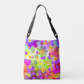 フラワーパワー60の調節可能ストラップトートバッグ クロスボディバッグ (裏面)