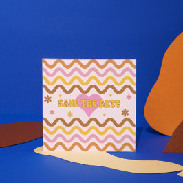 フラワーパワー60の70のレトロ日付カードを保存