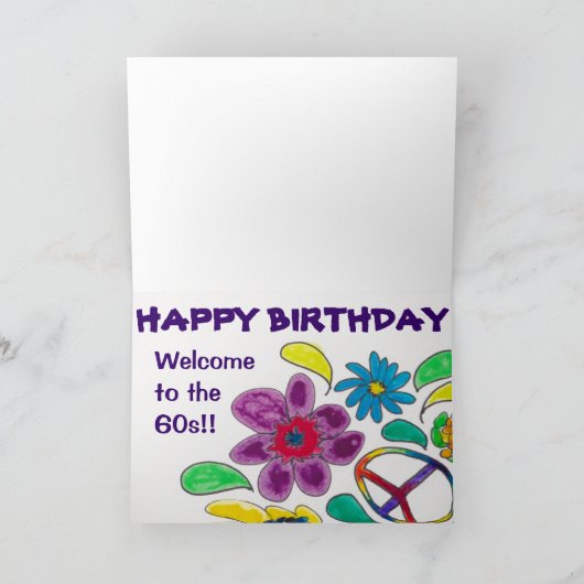 フラワーパワー60年代の平和の象徴 カード (内部)