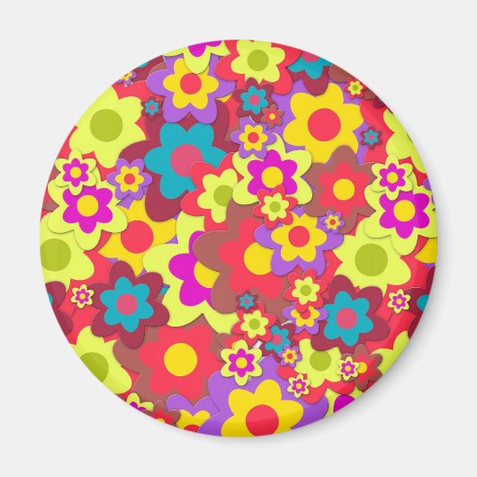 フラワーパワー60sヒッピー マグネット (正面)