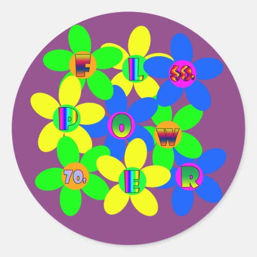 フラワーパワー60s-70s 2 ラウンドシール (正面)