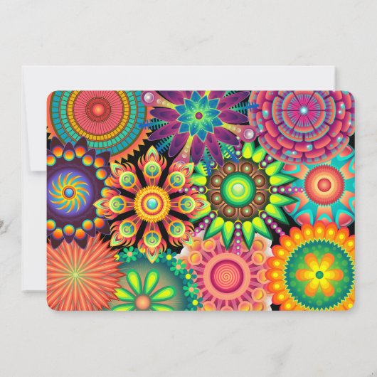 フラワーパワー70さんのカラフル誕生日パーティー 招待状 (裏面)