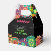 フラワーパワー70のカラフル誕生日パーティー フェイバーボックス (裏面サイド)