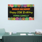 フラワーパワー70のカラフル誕生日パーティー 横断幕 (トレードショー)