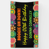 フラワーパワー70のカラフル誕生日パーティー 横断幕 (縦)