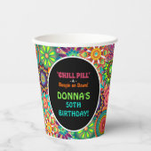 フラワーパワー70のカラフル誕生日パーティー 紙コップ (正面)