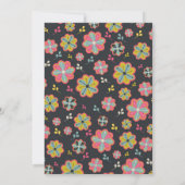 フラワーパワー70のレトロGroovyの結婚リハーサル 招待状 (裏面)